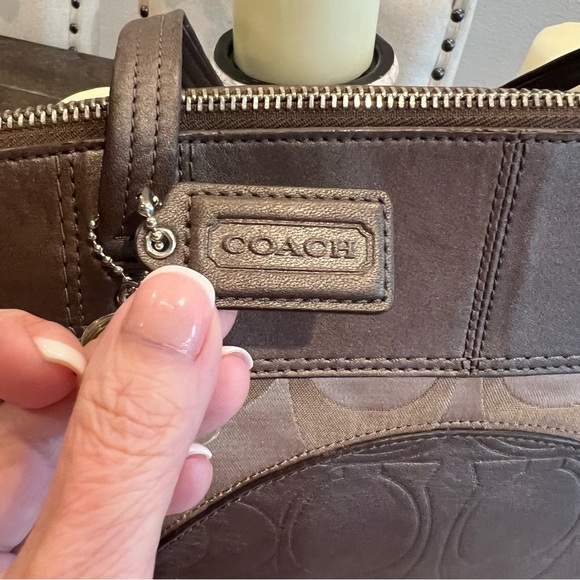 Coach Laura Signature Brown and Tan Tote - Picture 2 of 11